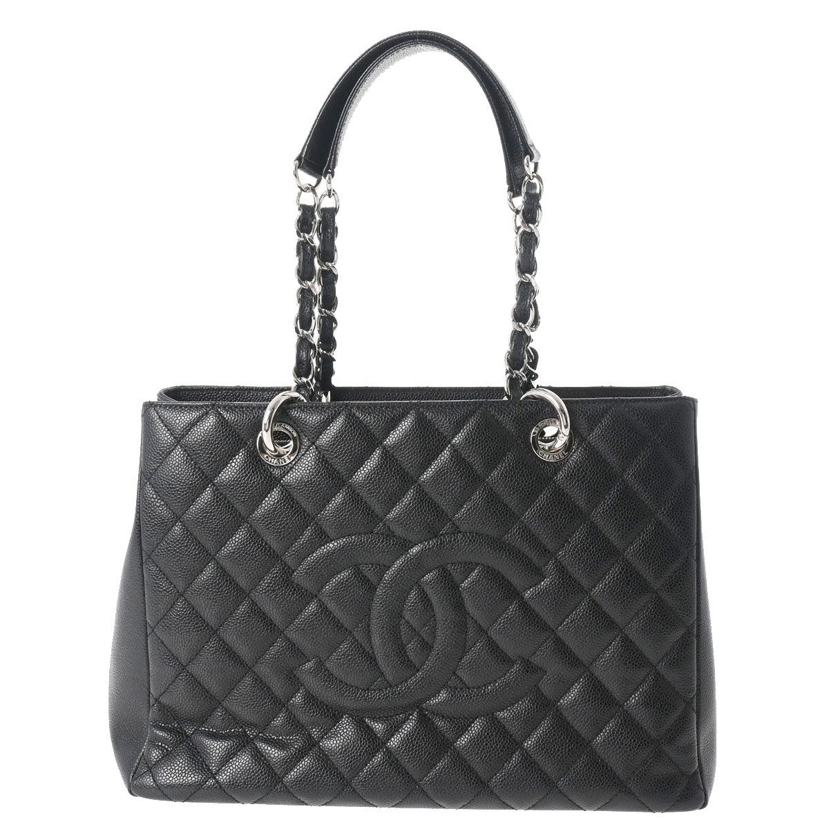 CHANEL シャネル GST グランドショッピングトート 黒 シルバー金具 レディース キャビアスキン トートバッグ Aランク 中古 