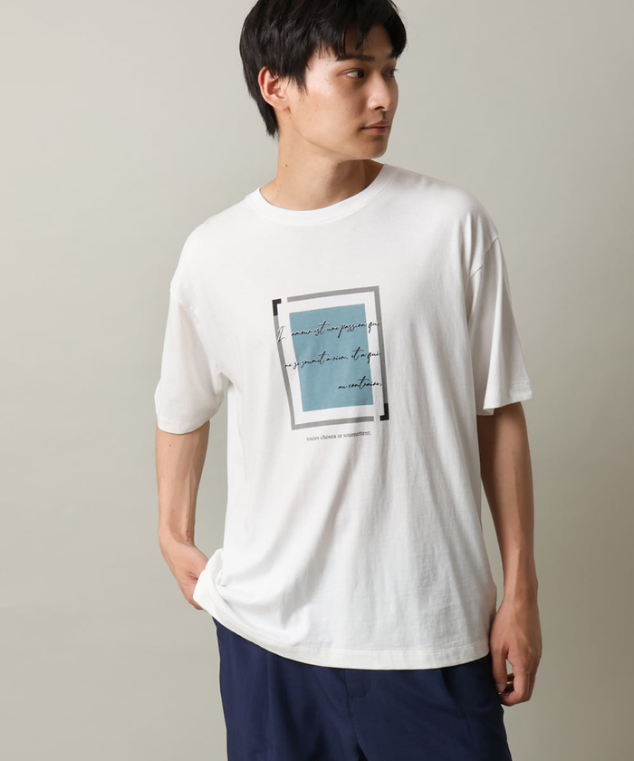 アー・ヴェ・ヴェメンズ/【接触冷感】スクエアプリントセミワイドシルエットTシャツ