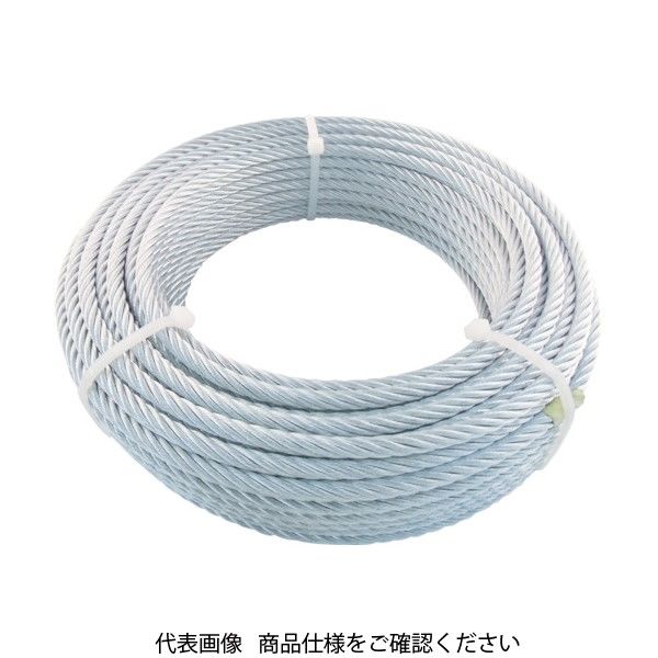 トラスコ中山 TRUSCO JIS規格品メッキ付ワイヤロープ (6X24)Φ9mmX30m JWM-9S30 1巻 759-9528（直送品）