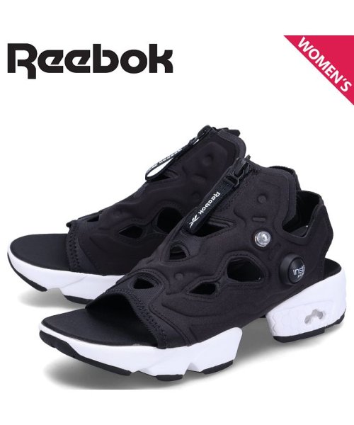 リーボック Reebok インスタポンプフューリー ジップ サンダル レディース 厚底 INSTAPUMP FURY SANDAL ZIP ブラック 黒 100