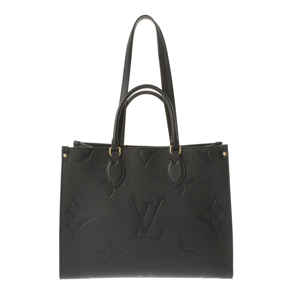 LOUIS VUITTON ルイヴィトン モノグラム アンプラント オンザゴーMM 2WAY ノワール M45595 ユニセックス レザー トートバッグ Aランク 中古 