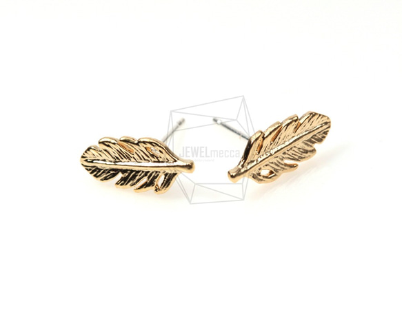 ERG-018-MG【4個入り】リーフピアス,Leaf Earring/ 5m x 14mm /Post Earring