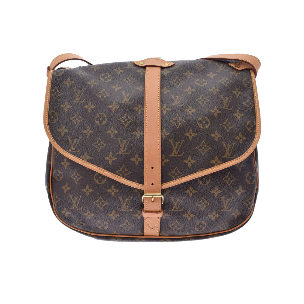 LOUIS VUITTON ルイヴィトン モノグラム ソミュール 35 ブラウン M42254 ユニセックス モノグラムキャンバス ショルダーバッグ Bランク 中古 