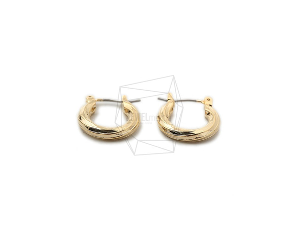 ERG-1515-G【2個入り】ツイストラウンドフープピアス,Twist Round Hoop Earrings