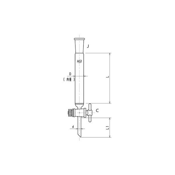 旭製作所 ジョイント付クロマトカラム（PTFEコック・フィルター付）