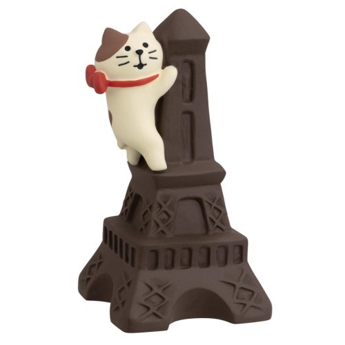 Bpnjour chocolat マスコット エッフェルチョコよじ登り猫 concombre デコレ ミニチュア オブジェ ディスプレイ 置物 グッズ