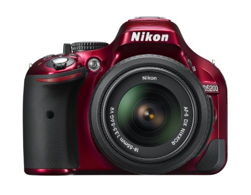 Nikon デジタル一眼レフカメラ D5200 レンズキット AF-S DX NIKKOR 18-55mm f/3.5-5.6G VR付属 レッド D5200LKRD【中古品】