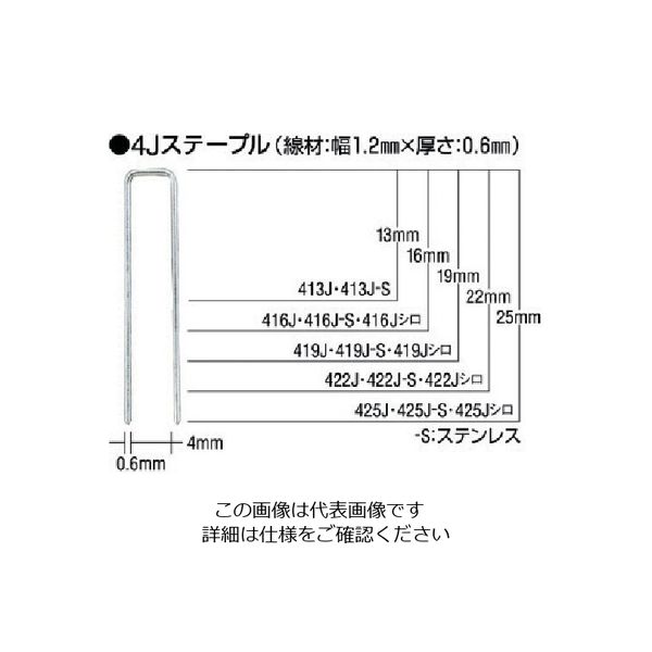 マックス MAX ステンレスステープル(白) 肩幅4mm 長さ25mm 5000本入り 425J-S-WHITE 1箱(5000本) 811-1010（直送品）