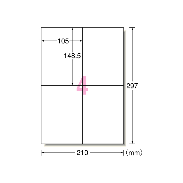 エーワン ラベルシール[再生紙] 4面 100枚 F846307-31312