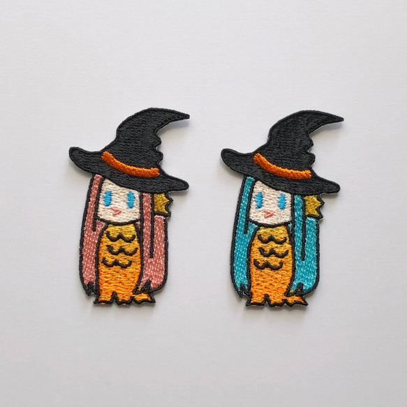 ハロウィンアマビエ 刺繍シール ワッペン