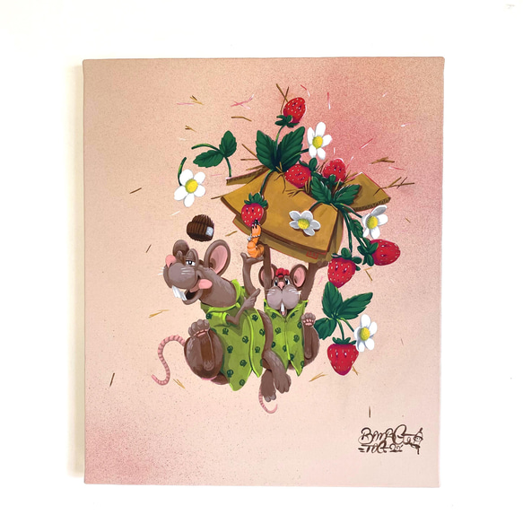 キャンバス 原画 【Steal berry delivery】45.5㎝×38.0㎝