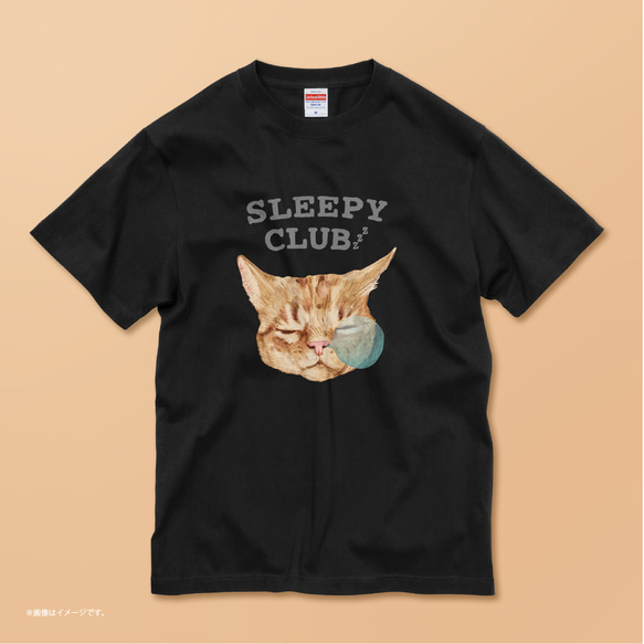 「SLEEPY CLUB_CAT」コットンTシャツ/送料無料