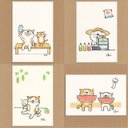 夏ねこポストカード　Fセット [4枚セット]