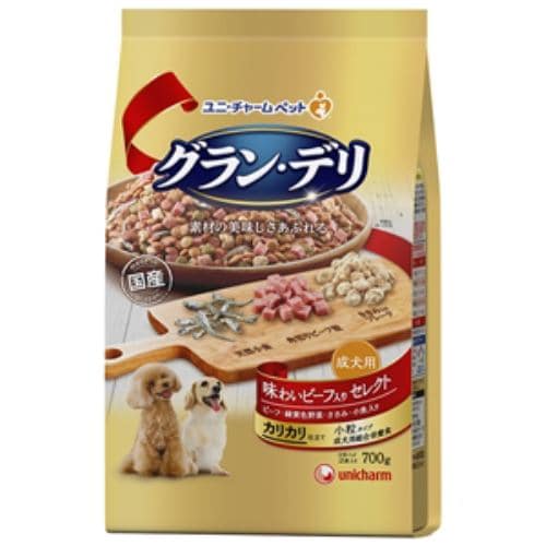 ユニ・チャーム グラン・デリカリカリ仕立て成犬用味わいビーフ入りセレクト ７００ｇ