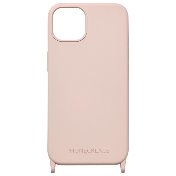 PHONECKLACE iPhone 14 Plus用ストラップホール付きシリコンケース パウダーピンク PN23906I14MPK