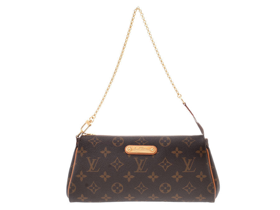 ルイヴィトン モノグラム エヴァ ブラウン M95567 レディース 本革 2WAYバッグ Bランク LOUIS VUITTON ヌメ革ストラップ付 中古 