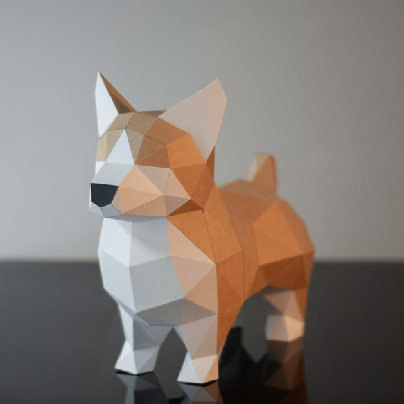 DIY 手作りの 3D ペーパー モデルの装飾犬シリーズ - 短い足とお尻のコーギー (4 色オプション)