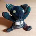 hand made★ハンドメイド 抱っこちゃんにゃんこ   ウールチェックキャット