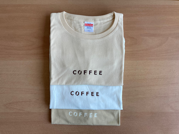 送料無料+COFFEE 大人Ｔシャツ ロゴ シンプル 1.ナチュラル