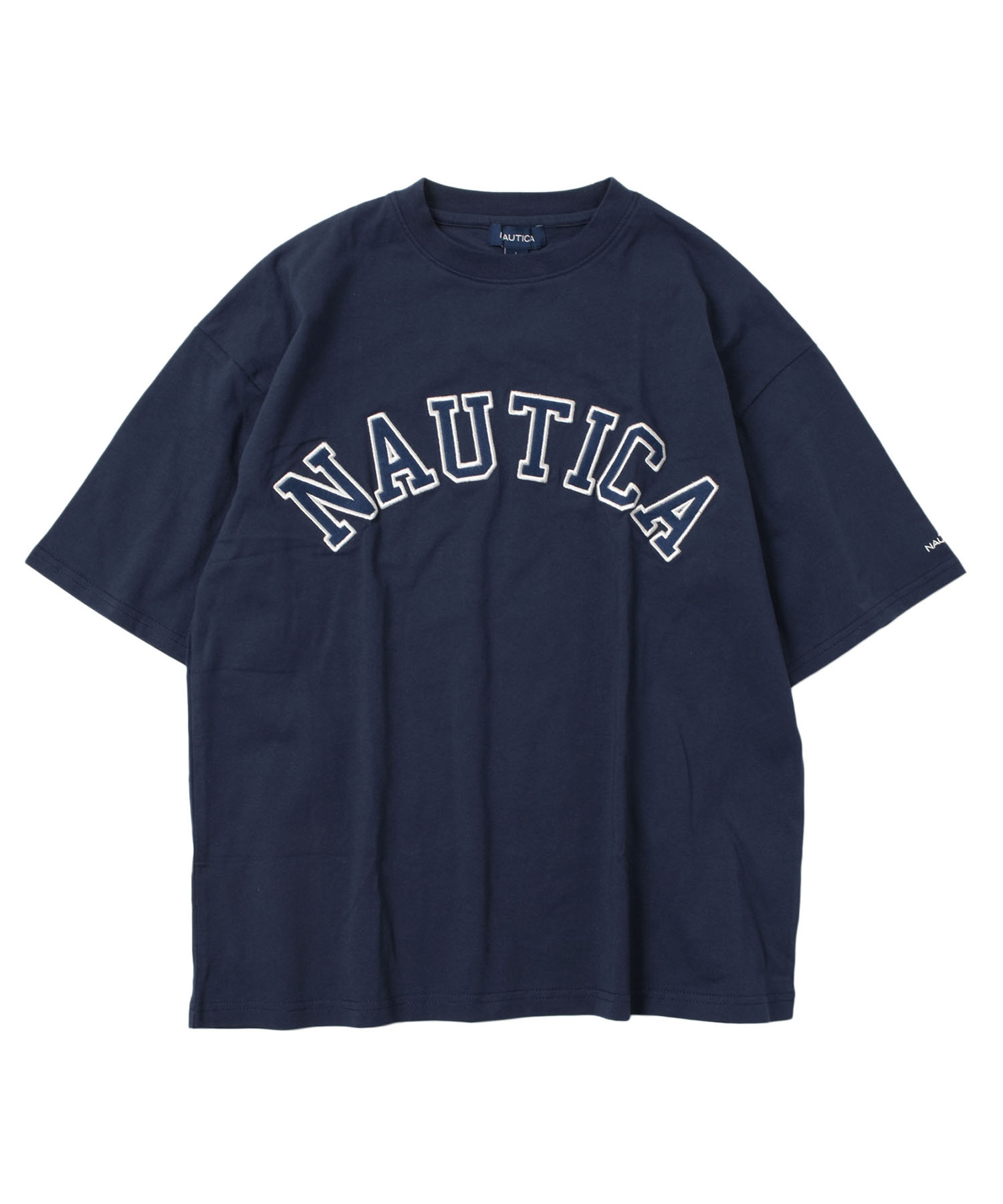 グラソス/【NAUTICA】フロントロゴアップリケ刺繍半袖Tシャツ