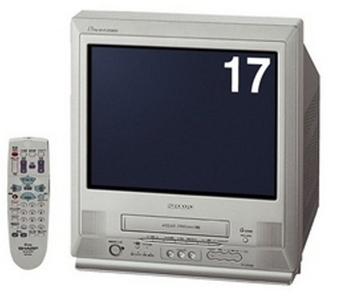 SHARP デュエット ビデオテレビ VT17FN20【中古品】