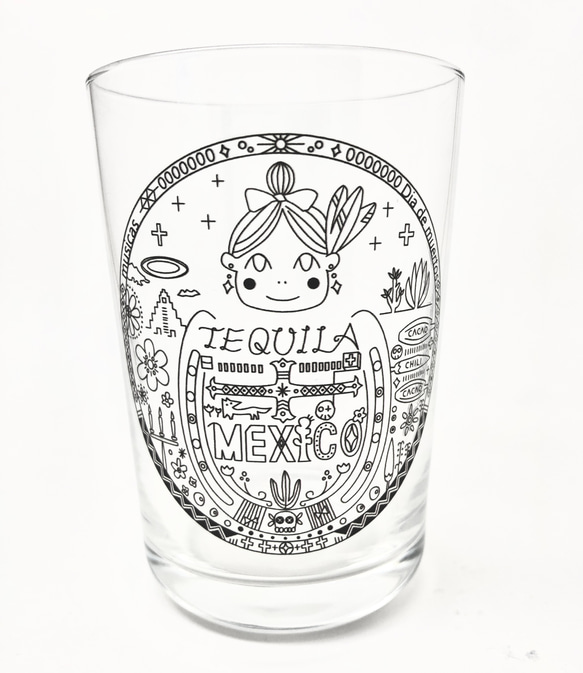 テキーラ グラス　「メキシコまあや」 tequila glass Mexican maya