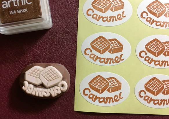 Caramel（キャラメル）のテイスティシール用消しゴムはんこ（持ち手付き）【お菓子10】