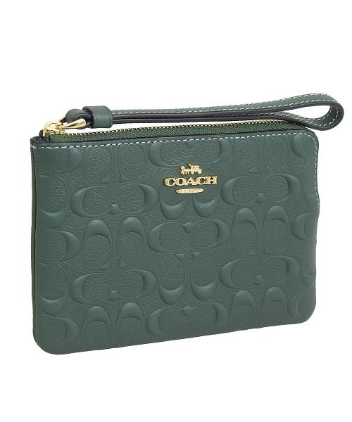 COACH コーチ CORNER ZIP リストレット シグネチャー ポーチ 小物入れ