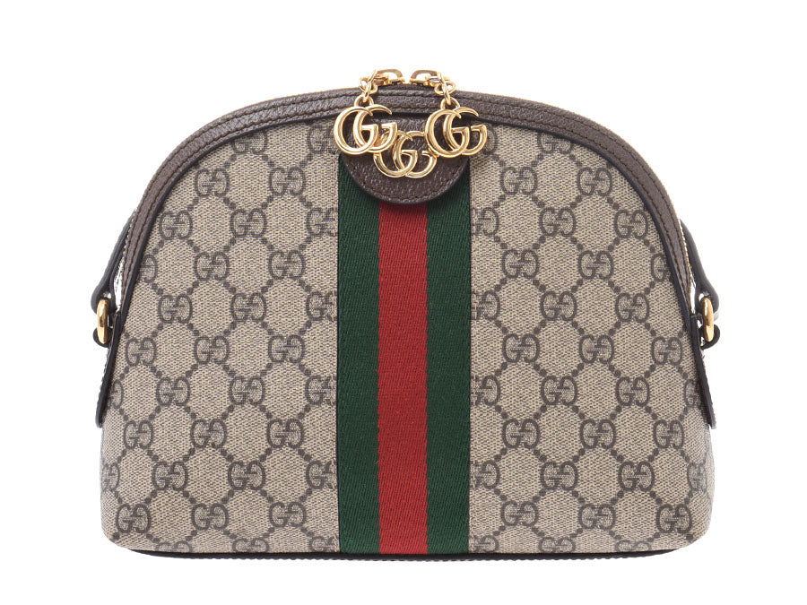 グッチ オフィディア ショルダーバッグ グレージュ系 499621 レディース PVC/レザー 新同 GUCCI 箱 中古 