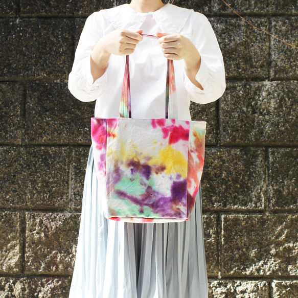 [受注制作]TIE-DYE TOTE BAG-タイダイ染トートバッグ【A4】