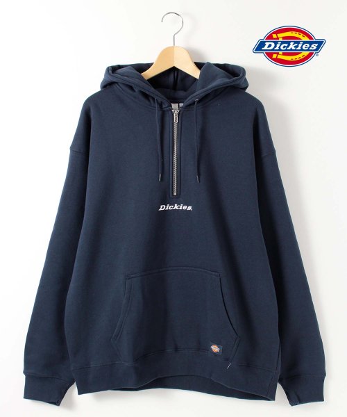 【Dickies/ディッキーズ】裏起毛ハーフジッププルパーカ－