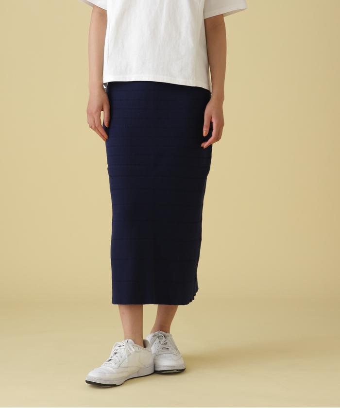 AVIREX/PANEL BORDER KNIT SKIRT/ パネルボーダーニットスカート