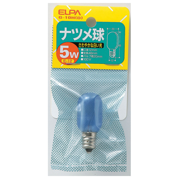 エルパ ナツメ球 E12口金 5W 昼光色 1個入り G-10H(D)