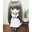 ネオブライス ウィッグ ネコ耳ツーテール グレイアッシュ 10インチ/ドール Blythe