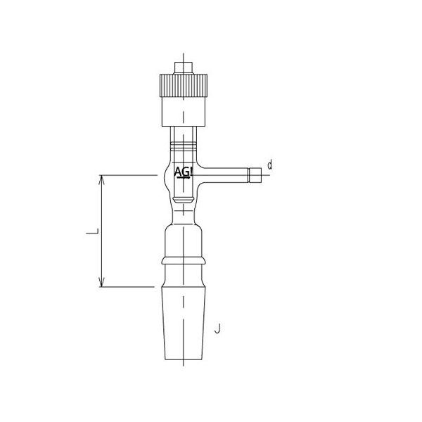 旭製作所 高真空グリースレスバルブ付排気管 オス 溝付 高真空グリースレスバルブ 芯棒材質:PTFE SQGー14/25 2490-0M-G-9 1個（直送品）