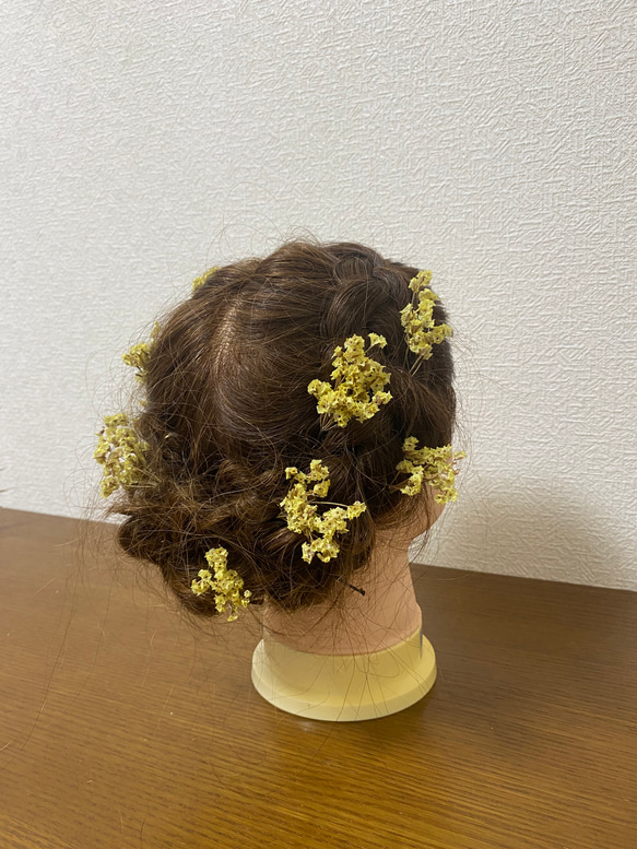 ドライフラワー髪飾り　ヘッドドレス　ヘアード　スターチス