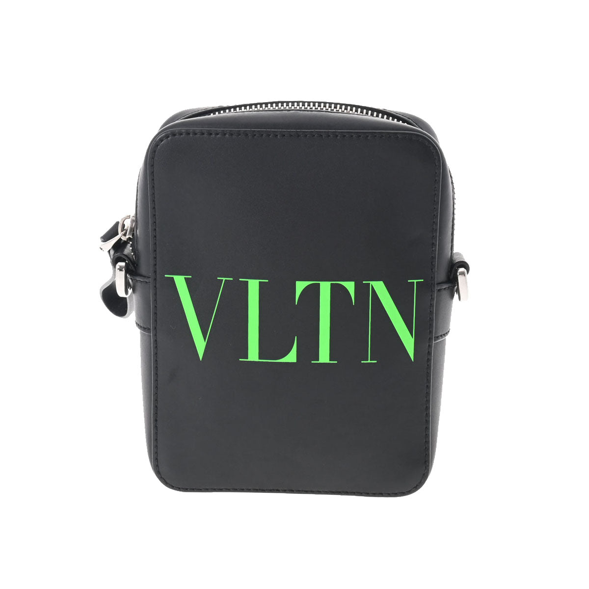 Valentino ヴァレンチノ VLTNロゴ ショルダーバッグ グリーン シルバー金具 レディース レザー ショルダーバッグ Bランク 中古 