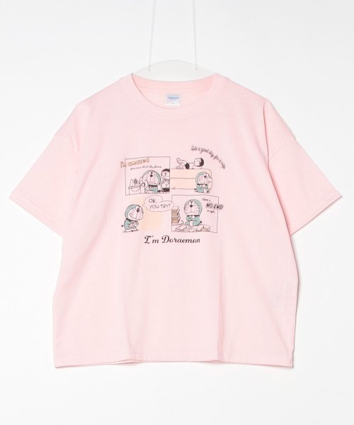 【Doraemon/ドラえもん】天竺プリント半袖クルーネックWIDE型Tシャツ