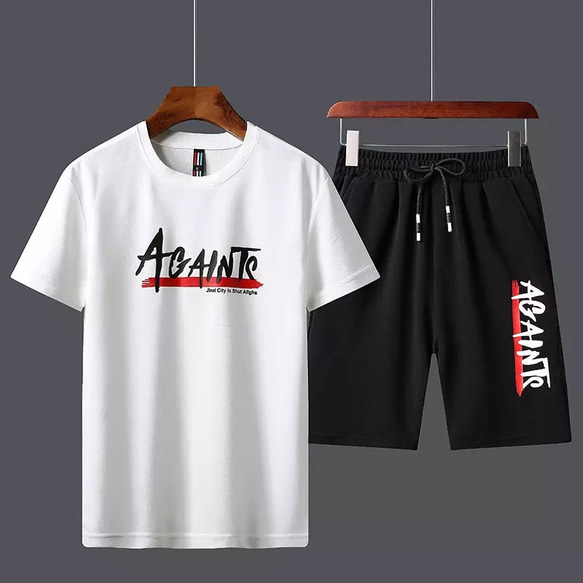 男性のトラックスーツの夏の服スポーツウェア2点セット XL