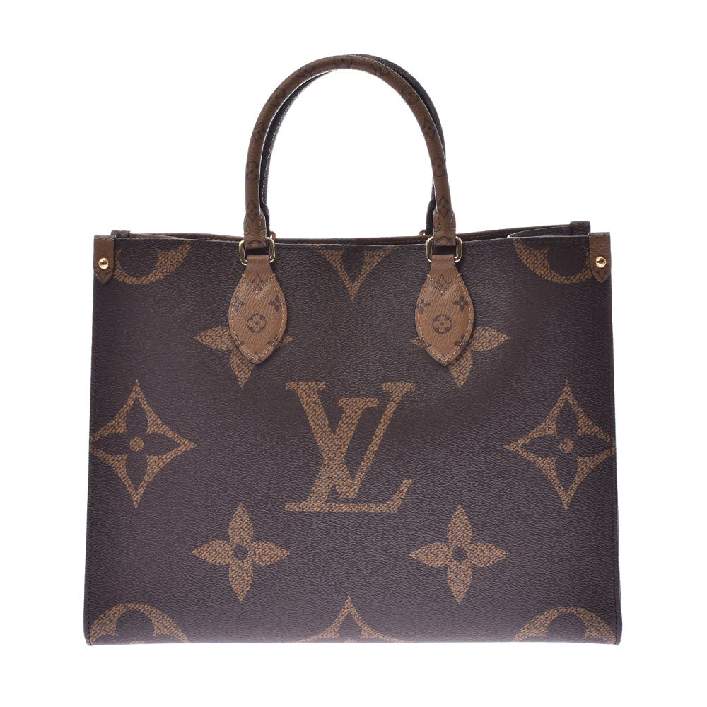 LOUIS VUITTON ルイヴィトン モノグラムリバース オンザゴーMM  ブラウン M45321 ユニセックス 2WAYバッグ Aランク 中古 