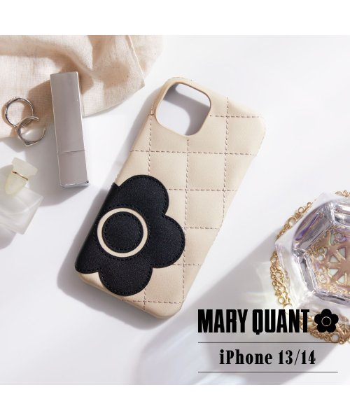 MARY QUANT マリークヮント iPhone 14 13 ケース スマホケース 携帯 レディース PU QUILT LEATHER BACK CASE ブ