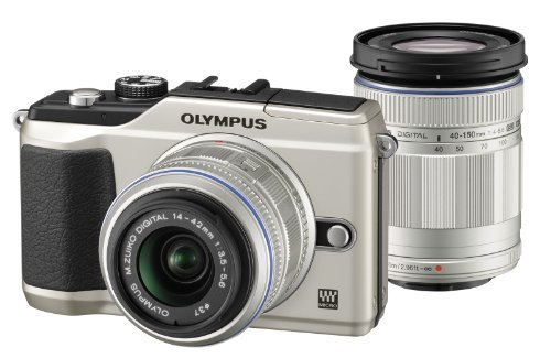 OLYMPUS ミラーレス一眼 E-PL2 ダブルズームキット ゴールド E-PL2 TLKIT GLD【中古品】