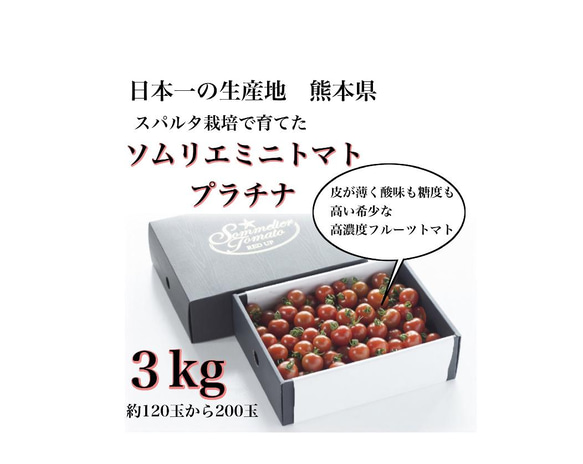 【予約】『極み』【希少な高濃度フルーツトマト】ソムリエミニトマト　プラチナ３kg（120玉〜200玉）