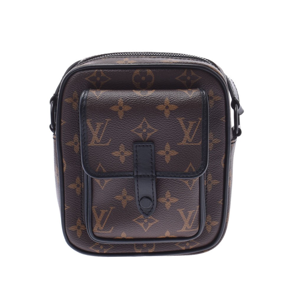 LOUIS VUITTON ルイヴィトン モノグラム マカサー クリストファーウエアラブルウォレット ブラウン/黒 M69404 メンズ ショルダーバッグ ABランク 中古 