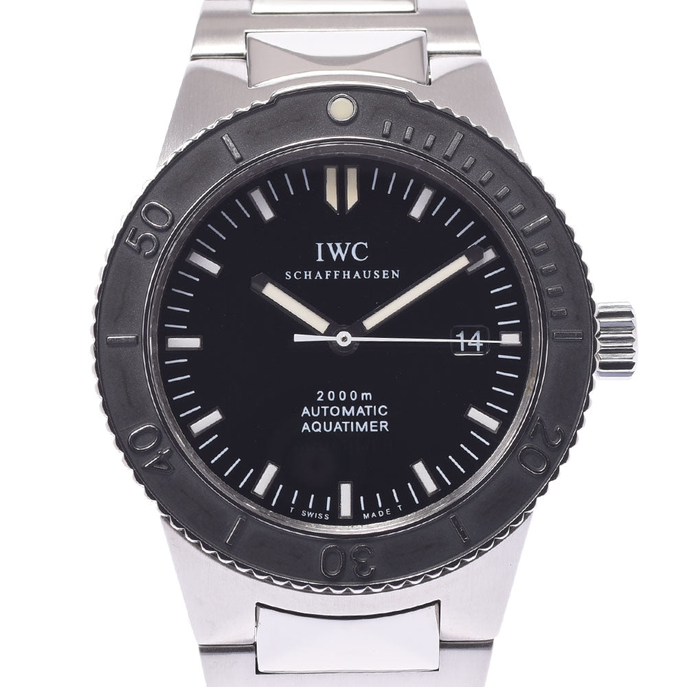 IWC SCHAFFHAUSEN アイダブリューシー シャフハウゼン アクアタイマー デイト IW353602 メンズ SS 腕時計 自動巻き 黒文字盤 Aランク 中古 