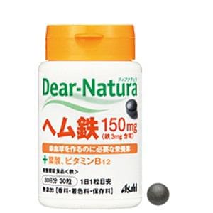 アサヒ ディアナチュラ ヘム鉄 with サポートビタミン2種 30粒 【栄養機能食品】