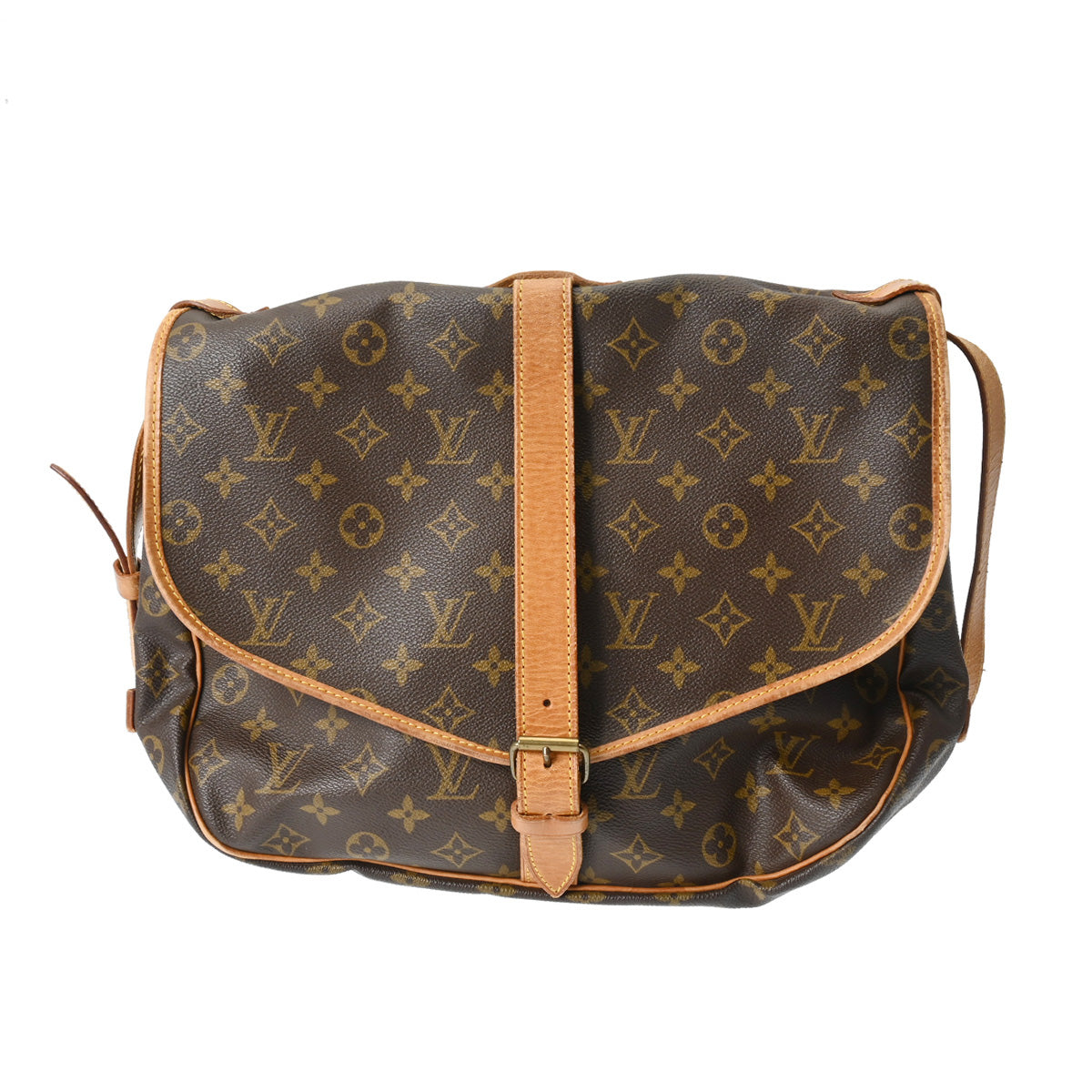 LOUIS VUITTON ルイヴィトン モノグラム ソミュール 35 ブラウン M42254 レディース モノグラムキャンバス ショルダーバッグ Bランク 中古 