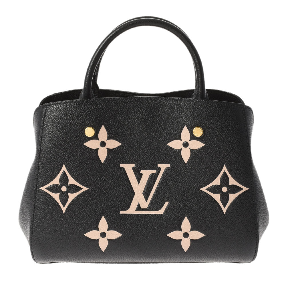 LOUIS VUITTON ルイヴィトン モノグラム アンプラント モンテーニュBB 2WAY ブラック/ベージュ M45778 レディース レザー ハンドバッグ Aランク 中古 