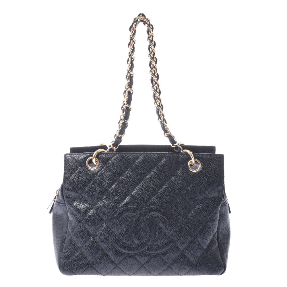 CHANEL シャネル マトラッセ PTT プチタイムレストート 黒 ゴールド金具 レディース キャビアスキン ハンドバッグ ABランク 中古 