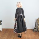 1133【momokoDOLLブラウス】黒のフリルブラウス※1/6ドール服